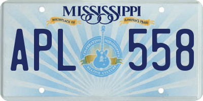 MS license plate APL558