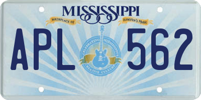 MS license plate APL562
