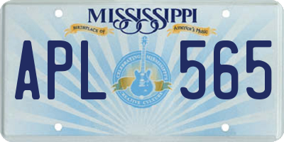 MS license plate APL565