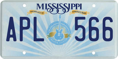 MS license plate APL566