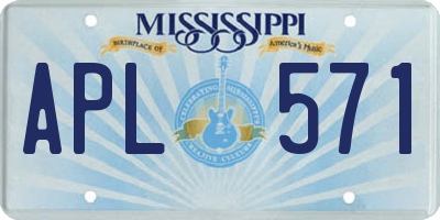 MS license plate APL571