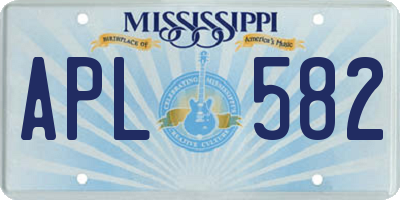 MS license plate APL582