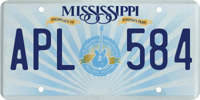 MS license plate APL584