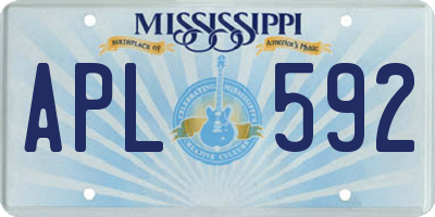 MS license plate APL592