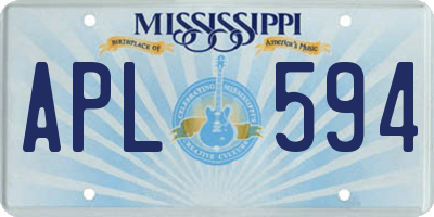 MS license plate APL594