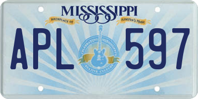 MS license plate APL597