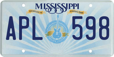 MS license plate APL598