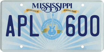 MS license plate APL600