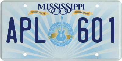 MS license plate APL601