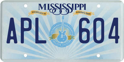 MS license plate APL604