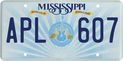 MS license plate APL607