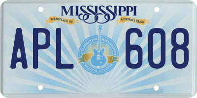 MS license plate APL608