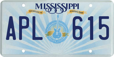 MS license plate APL615