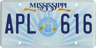MS license plate APL616