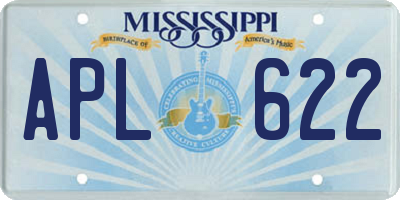 MS license plate APL622
