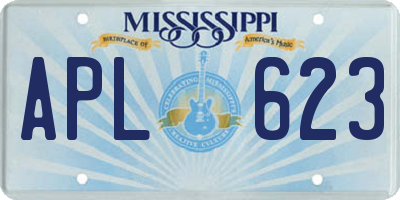 MS license plate APL623