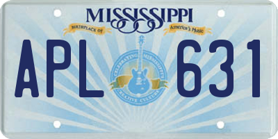 MS license plate APL631