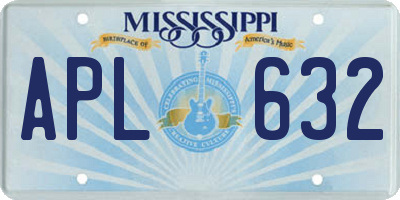 MS license plate APL632