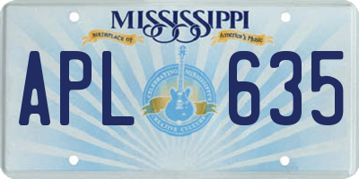 MS license plate APL635