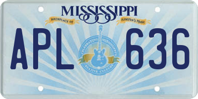 MS license plate APL636