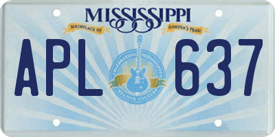 MS license plate APL637