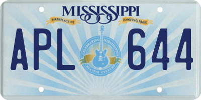 MS license plate APL644