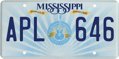 MS license plate APL646