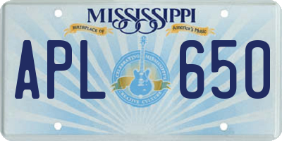 MS license plate APL650