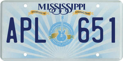 MS license plate APL651