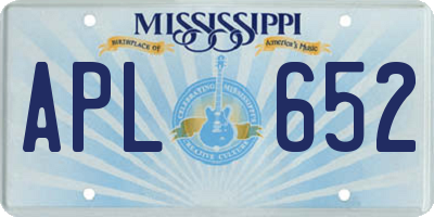 MS license plate APL652