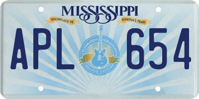 MS license plate APL654