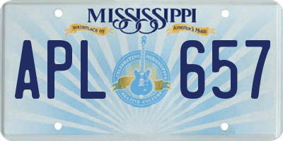 MS license plate APL657