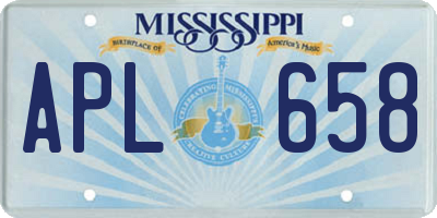 MS license plate APL658