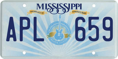 MS license plate APL659
