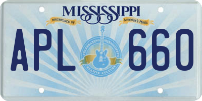 MS license plate APL660