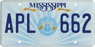 MS license plate APL662