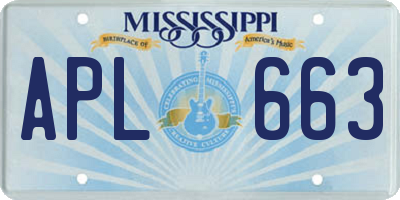 MS license plate APL663
