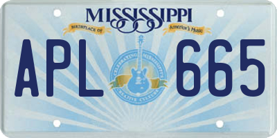 MS license plate APL665