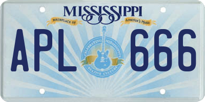 MS license plate APL666