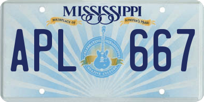 MS license plate APL667