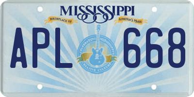 MS license plate APL668