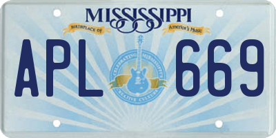 MS license plate APL669