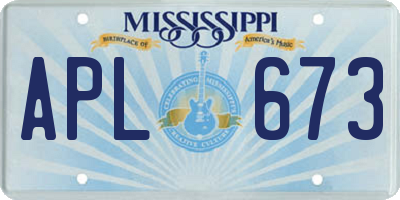 MS license plate APL673