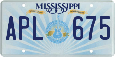 MS license plate APL675