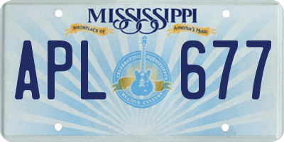 MS license plate APL677
