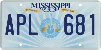MS license plate APL681