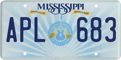 MS license plate APL683