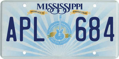 MS license plate APL684