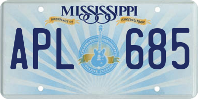 MS license plate APL685