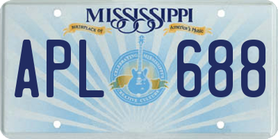 MS license plate APL688